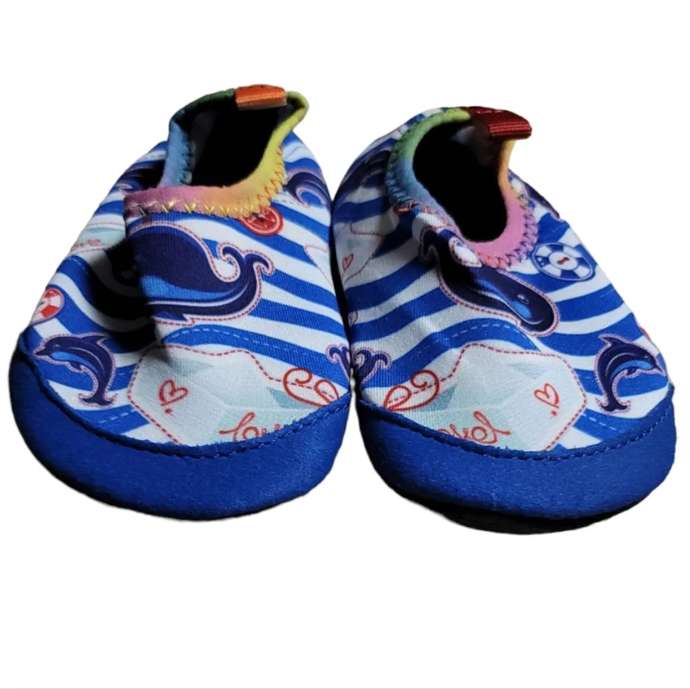 Water/Multi-Purpose Non-Slip Rubber Bottom Unisex Whale Slipon Shoes for Toddler